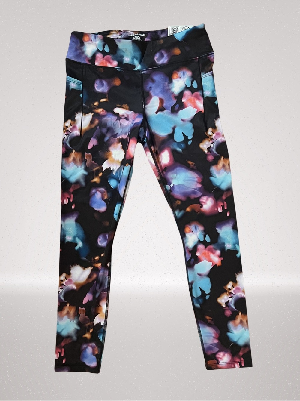 NWT Member’s Mark Girls Active Leggings XL 14/16 Floral Athletic Pocket Leggings